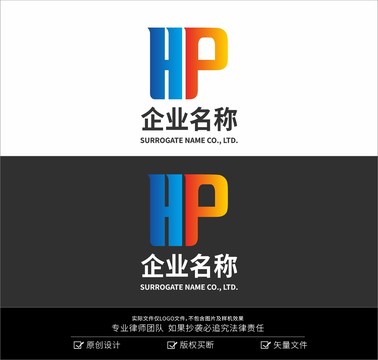 HP字母标志logo
