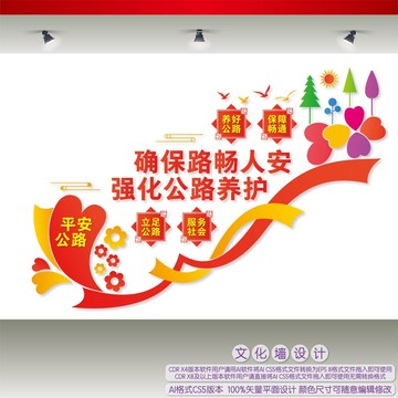 公路養(yǎng)護(hù)管理樓梯文化墻