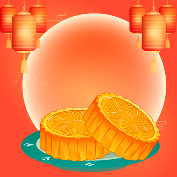 八月十五中秋節(jié)傳統(tǒng)節(jié)日插畫