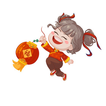 中國風(fēng)新年喜慶燈籠吉祥物娃娃