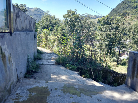 复古老建筑石屋石梯旧屋乡村