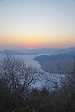 四平转山湖景区冬季景色