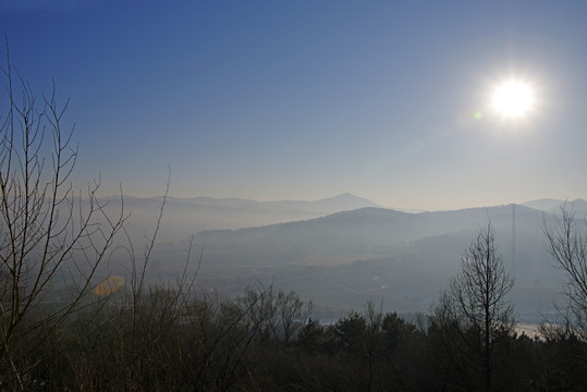 四平转山湖景区冬季景色