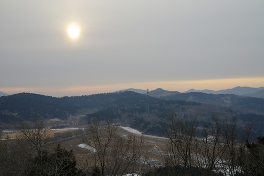 四平转山湖景区冬季景色