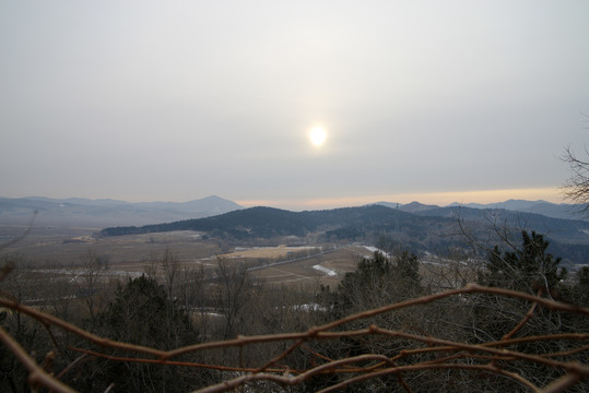 四平转山湖景区冬季景色