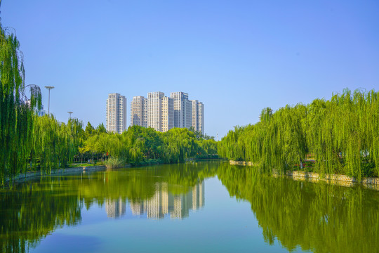 天津城市风光河道景观