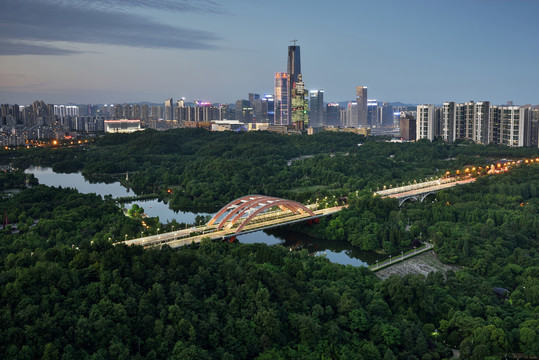 贵阳观山湖贵州金融城风光夜景