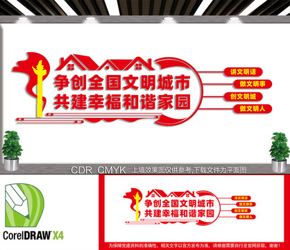 爭創(chuàng)全國文明城市文化墻