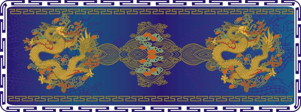 矢量描金彩龍