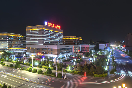 甘肃张掖市区夜景