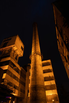 成都东郊记忆复古老建筑夜景