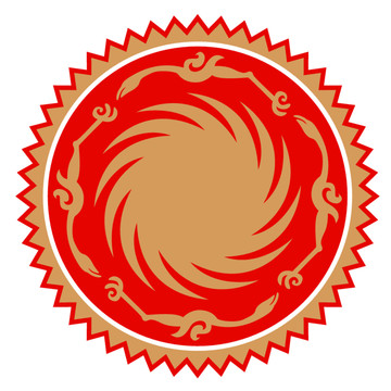 太陽鳥紋樣矢量設計金色裝飾