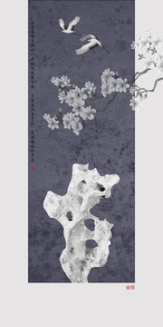 紫色花鳥玄關