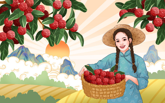 楊梅包裝插畫