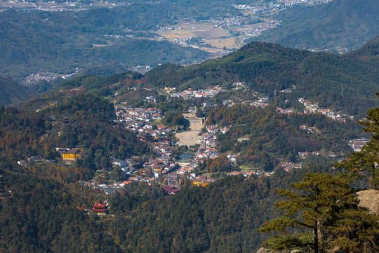 九华山九华街俯瞰