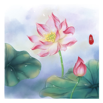 水墨荷花新國風(fēng)包裝設(shè)計(jì)國潮