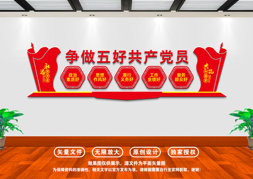 五好黨員文化墻