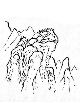 手绘国画山水关仝画法