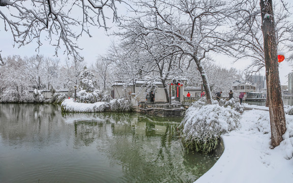 合肥包公园雪景