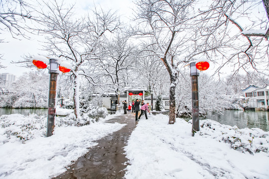 合肥包公园雪景