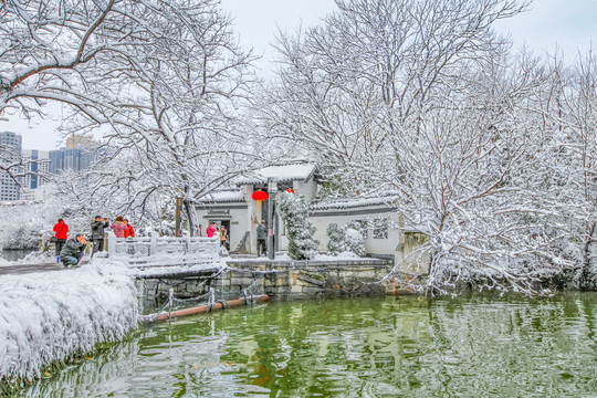 合肥包公园雪景