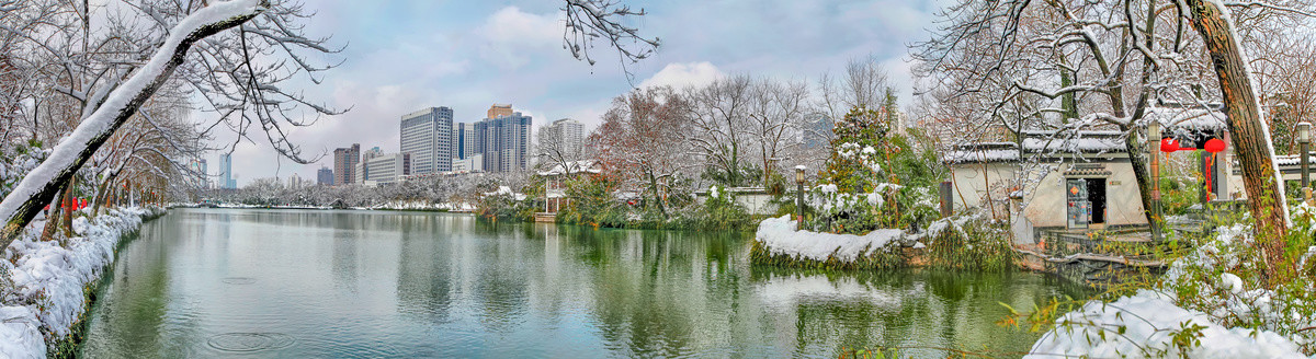 合肥包公园雪景全景图