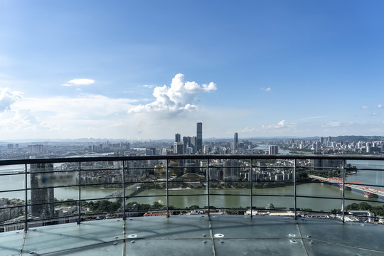 俯拍柳州市容市貌全景大画幅