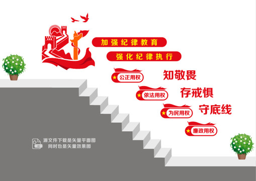 廉政紀律教育樓梯墻
