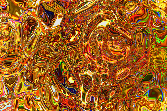 抽象金色流体液体画