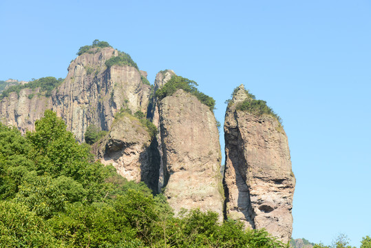 雁荡山灵峰景区蜡烛峰双笋峰