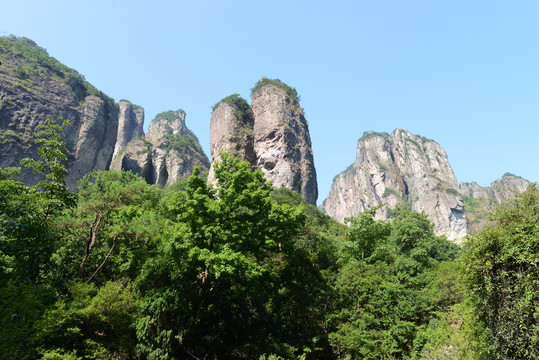 雁荡山景区象鼻岩亿万年火山