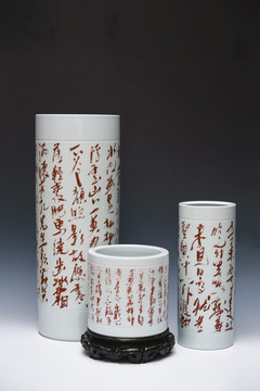 景德镇诗文陶瓷瓶