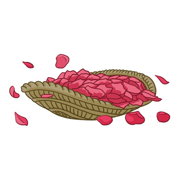 花籃花瓣玫瑰花