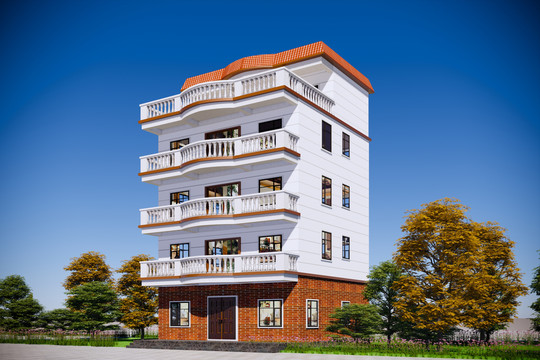 五層獨棟自建大別墅效果圖