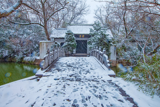 合肥包公园雪景