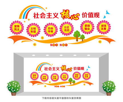 核心價(jià)值觀文化墻