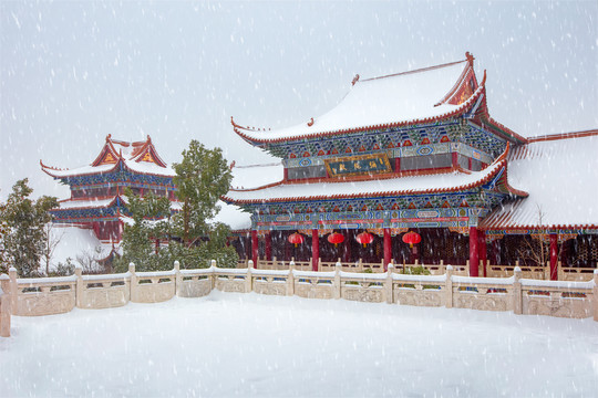 合肥开福寺弥陀殿雪景