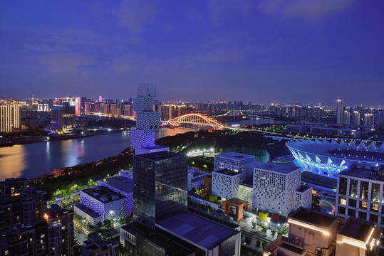 佛山新城建筑城市风光夜景