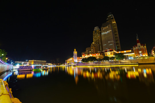 天津海河夜景