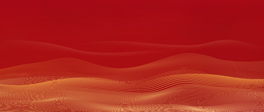 金红色曲线写意抽象山水背景