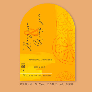 簡約小清新生日水彩迎賓牌水牌