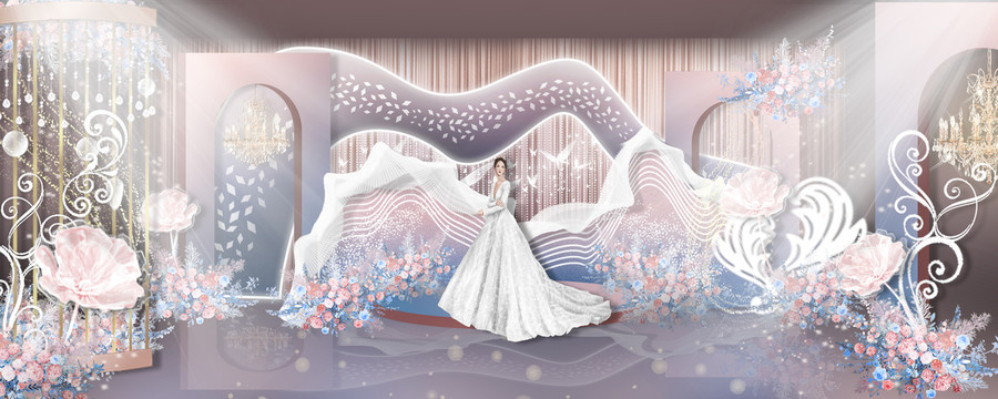 梦幻粉紫色婚礼