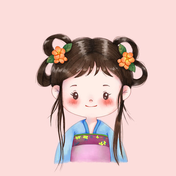 卡通漢服女生