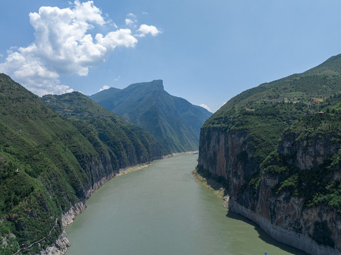 重庆三峡夔门航拍俯拍图