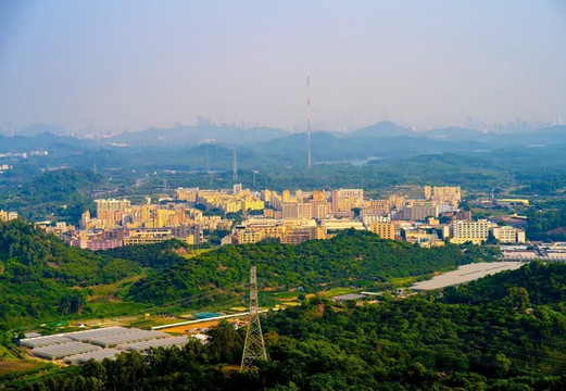 俯瞰城镇风景