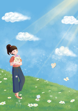 風(fēng)景小女孩