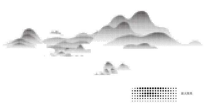 圆点激光艺术镂空山水画