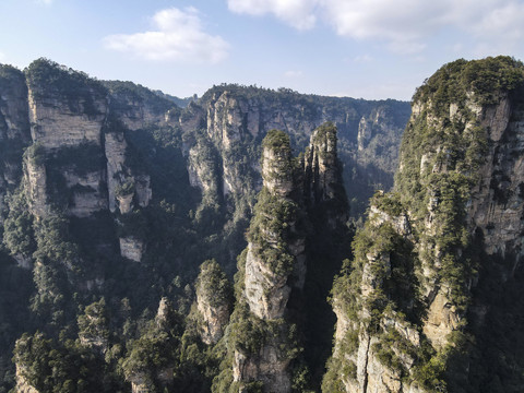 湖南张家界武陵源5A景区航拍