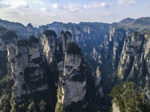 湖南张家界武陵源5A景区航拍