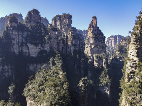 湖南张家界武陵源5A景区航拍